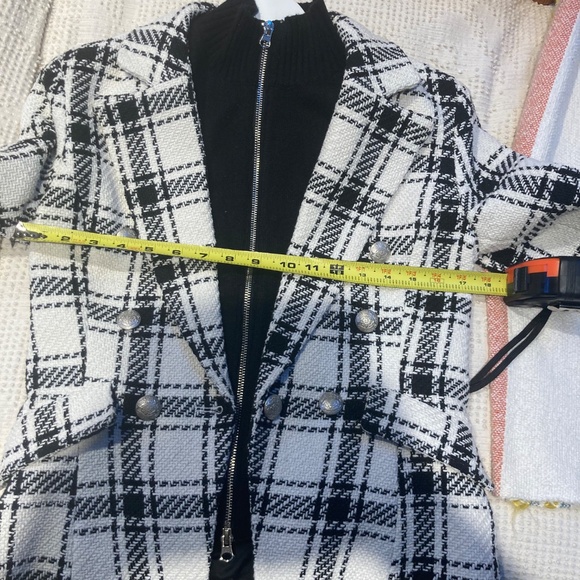 Central  Park West Plaid Black & White  Jacket with Removable Vest Small - Picture 11 of 13